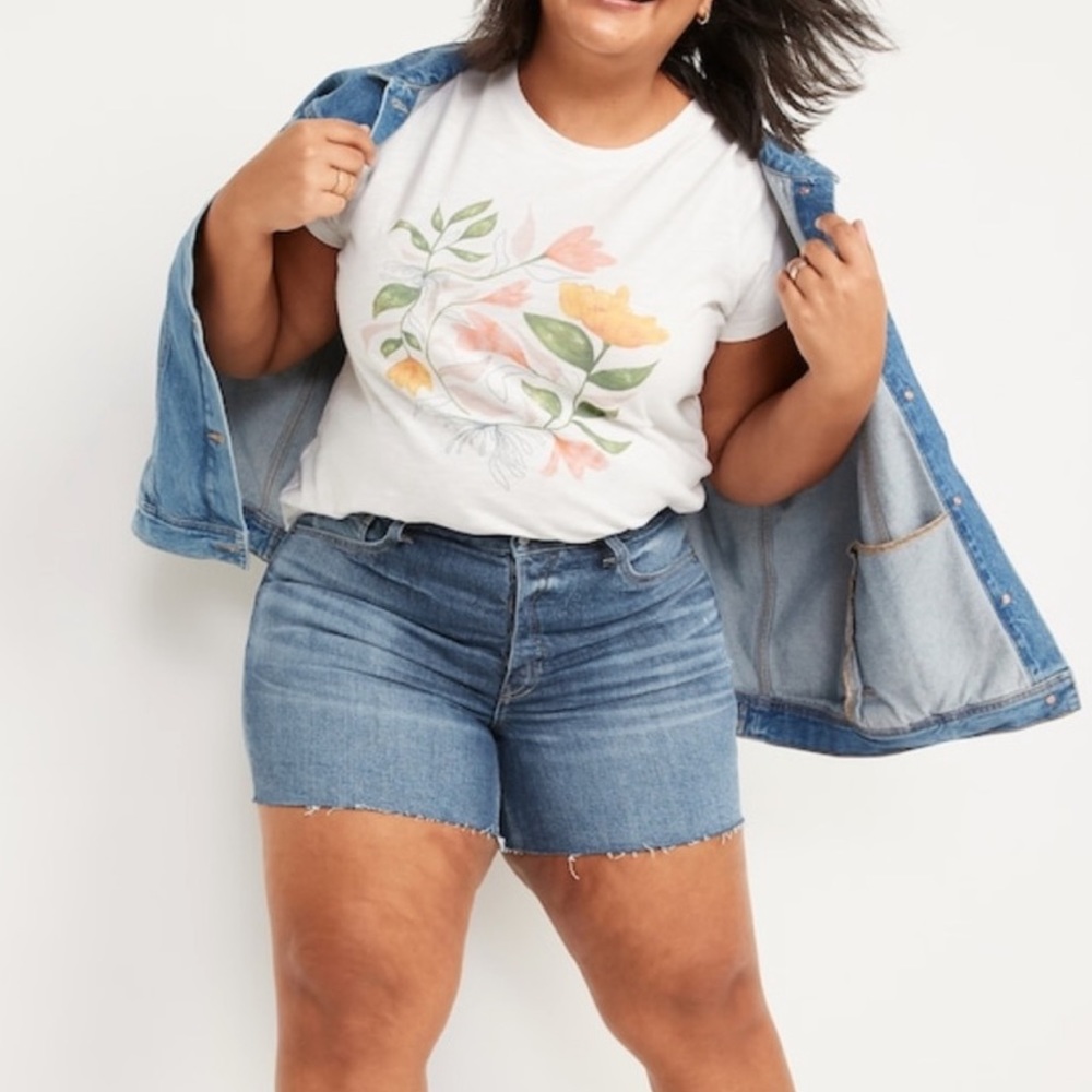 High-Waisted Button-Fly O.G. Straight Cut-Off Jean Shorts 5-inch inseam NWT